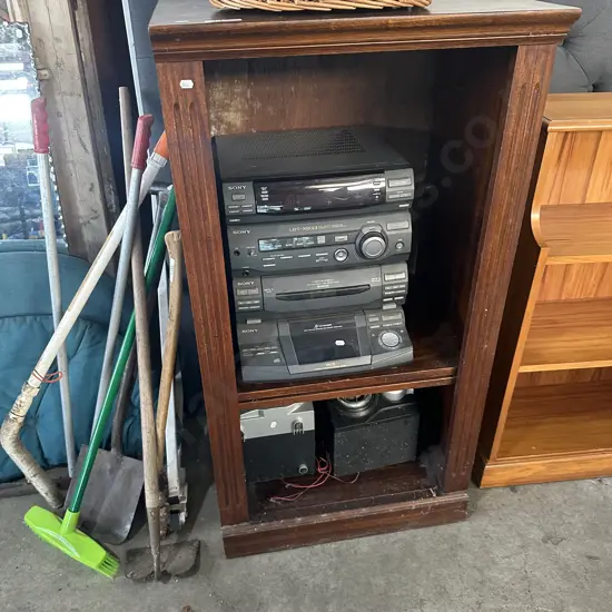 Stereo and cabinet