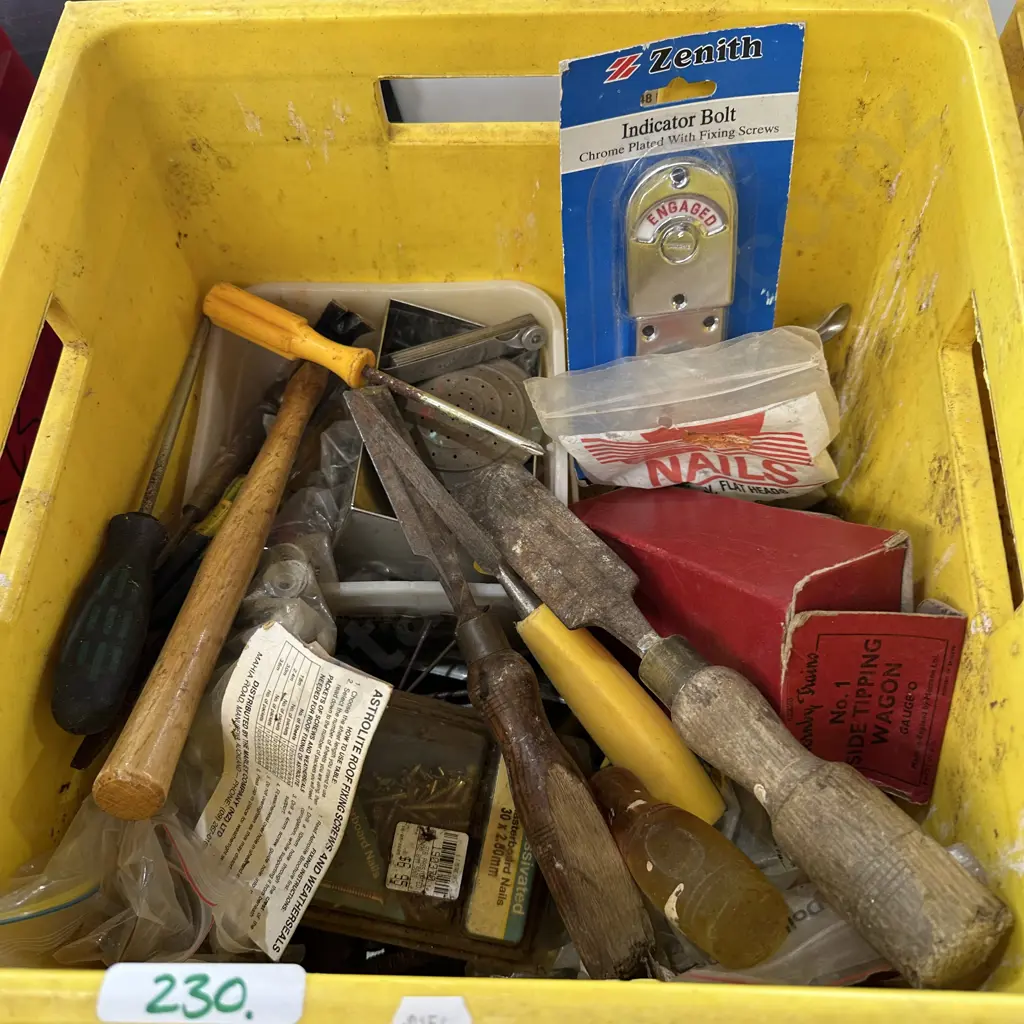 Bin of tools and hardware Image 1++