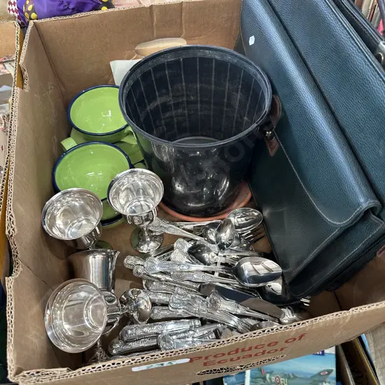 Kings cutlery, 4 silver goblets etc