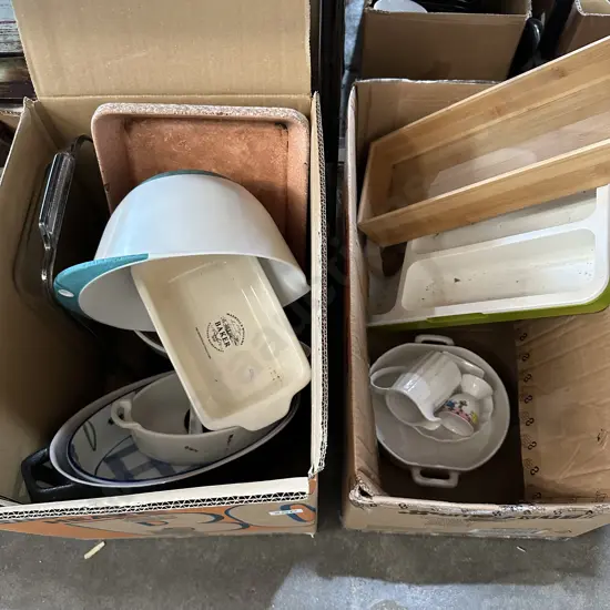Boxes bakeware etc.