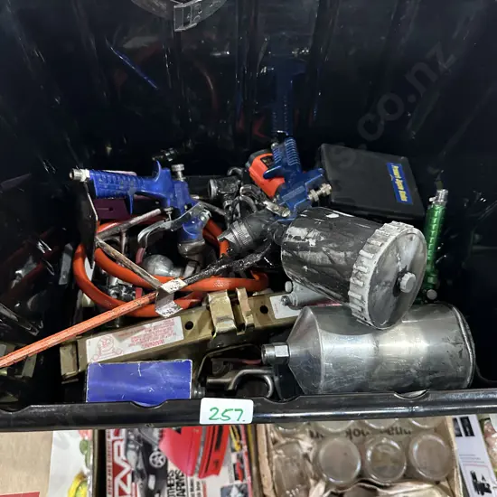 Bin of spray equipment etc.