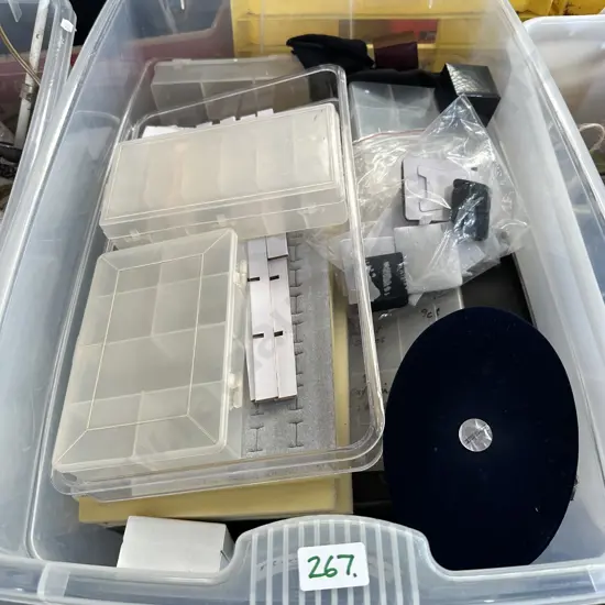 Bin of trays and containers etc.