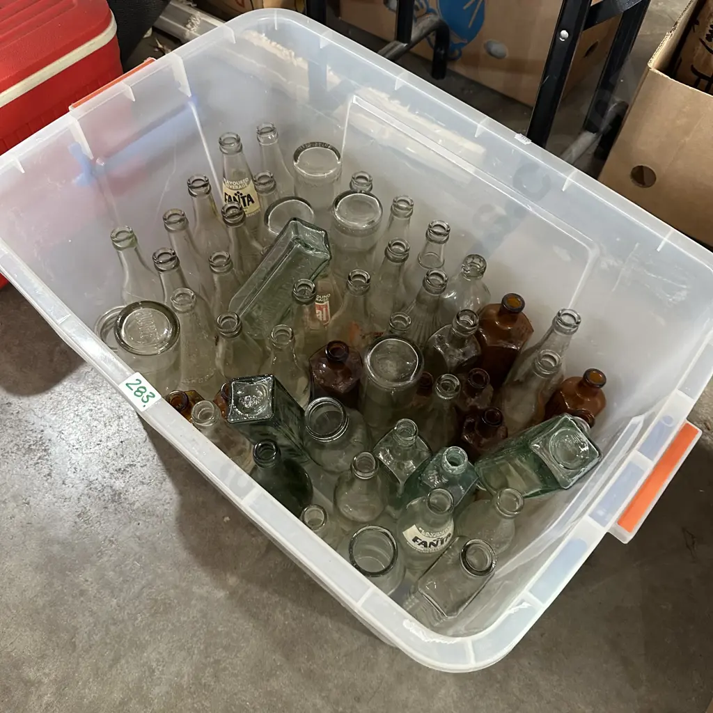 bin of vintage bottles Image 1++