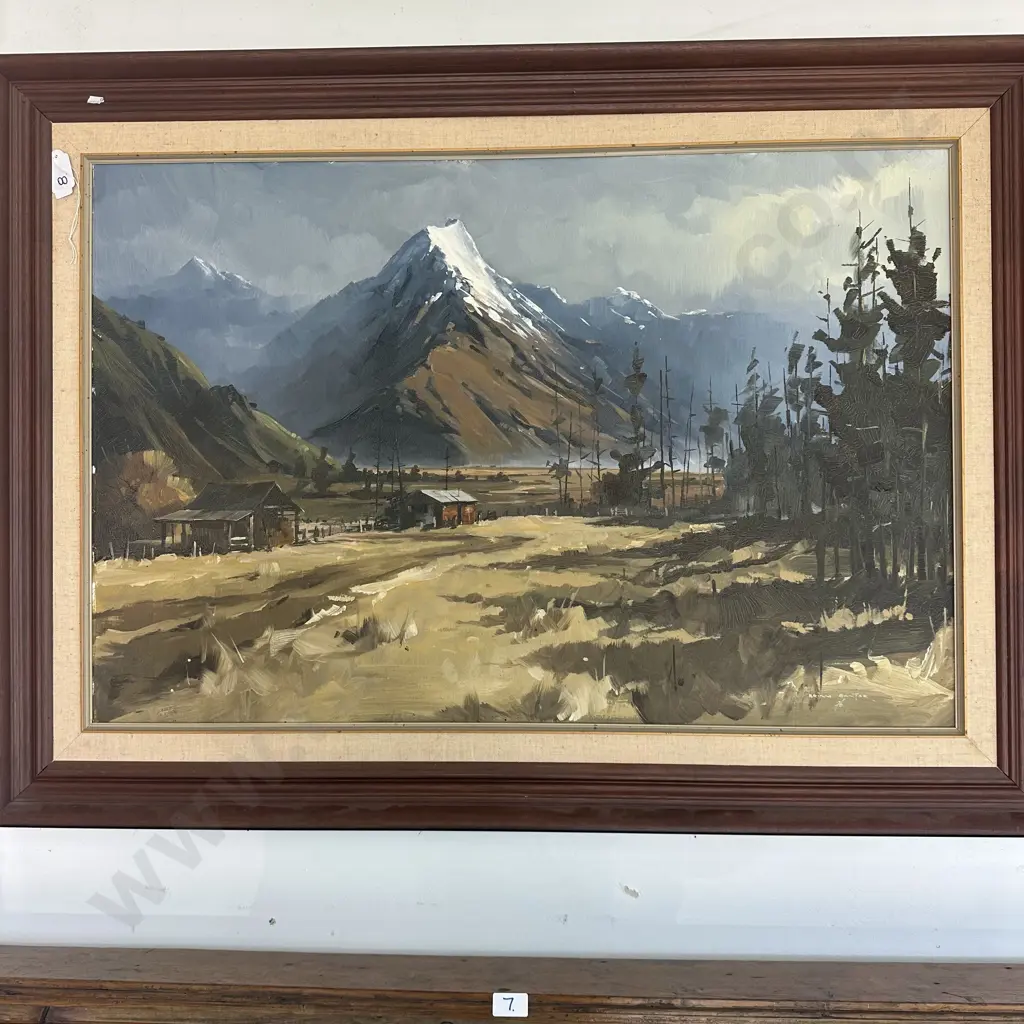 Brian Baxter  large Oil painting 1976 Mt Cook Image 1++