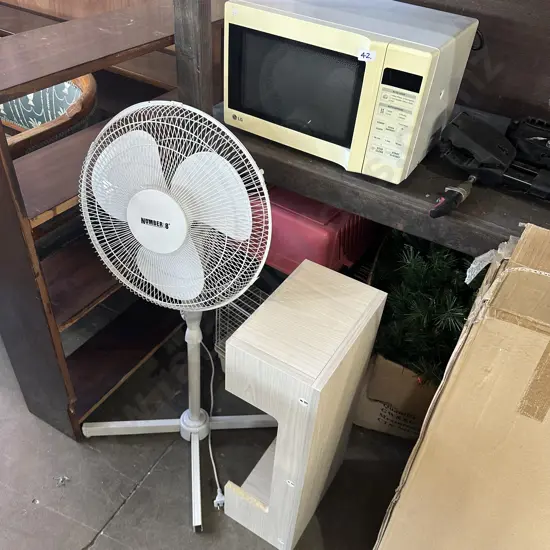 microwave, fan and step