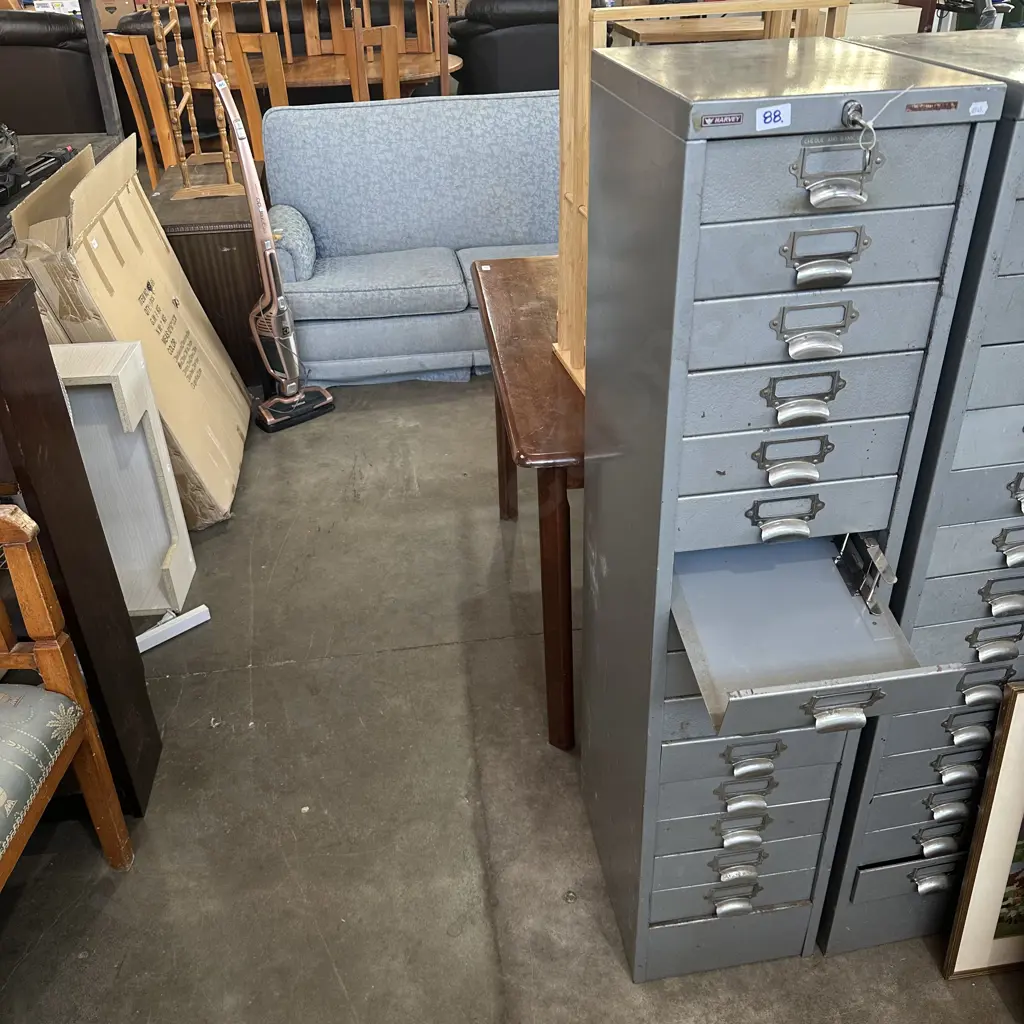 Steel 15 draw file cabinet (sideless drawers) Image 1++