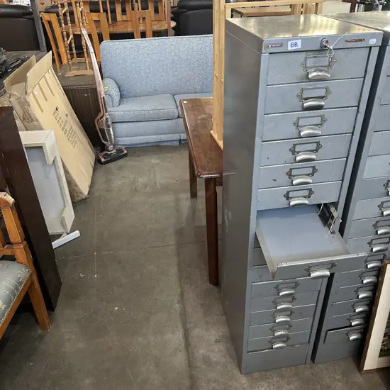 Steel 15 draw file cabinet (sideless drawers)