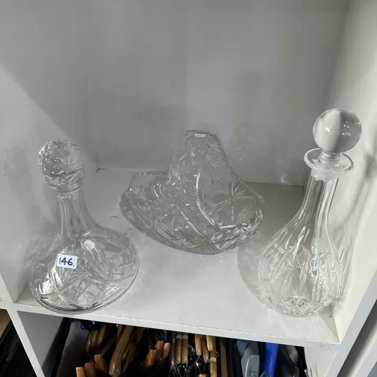 3 large crystal items