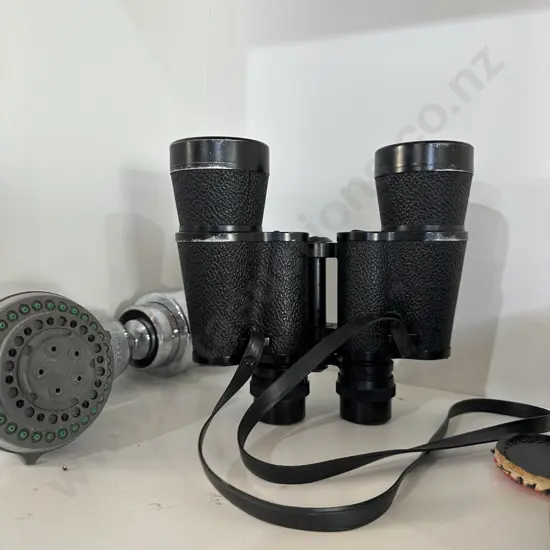 shower head and binocs