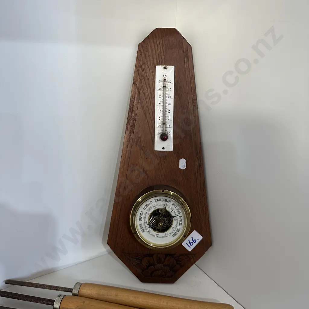 Oak Art deco barometer Image 1++