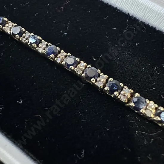 9ct Gold bracelet with 34 natural Sapphire stones