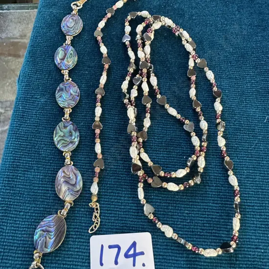 Matching necklace & bracelet plus Paua shell bracelet