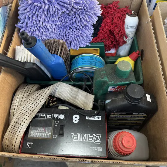 Battery charger, oils and car care