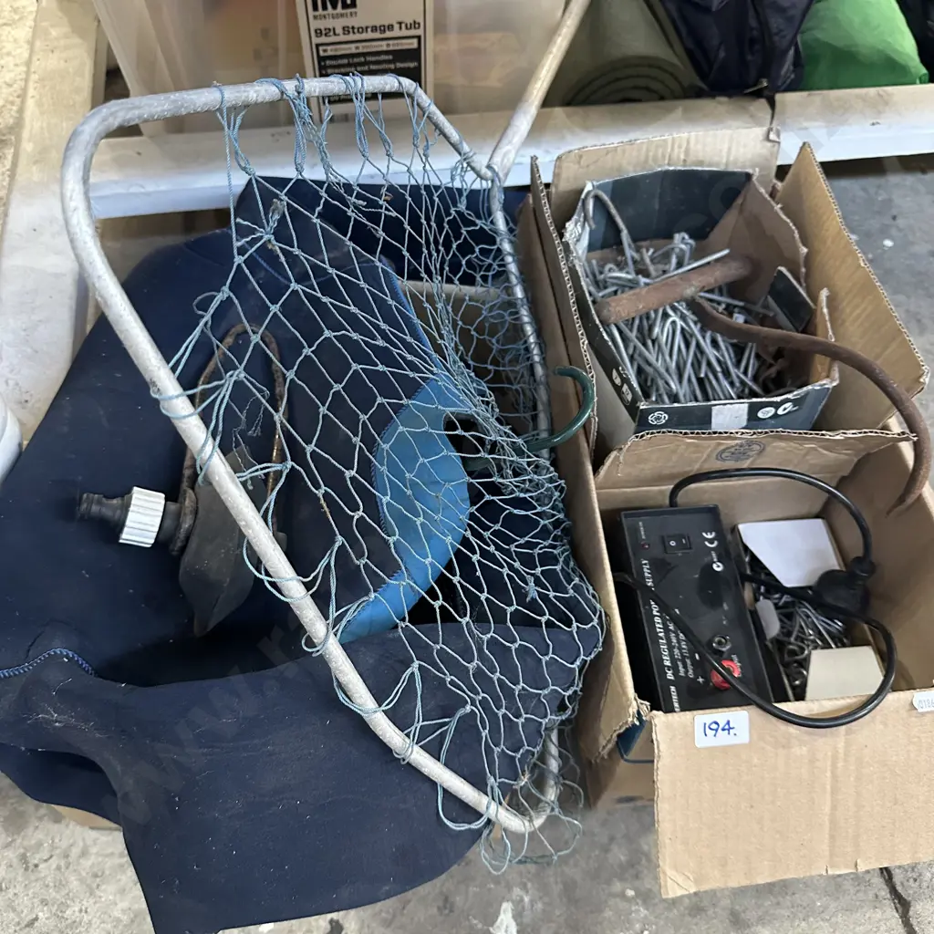 DC power supply, wool bail hooks, wet suite and net, etc. Image 1++