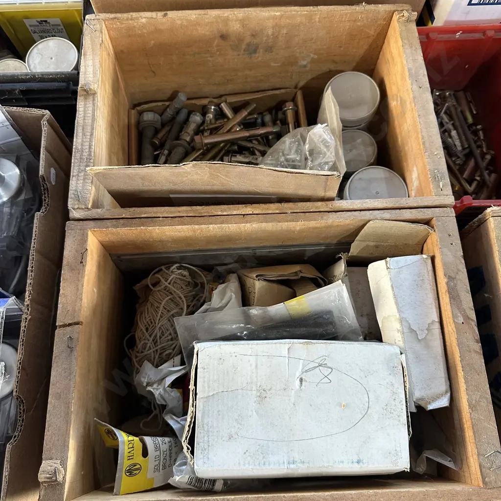 Two nail boxes including dyna bolt and rivets etc. Image 1++