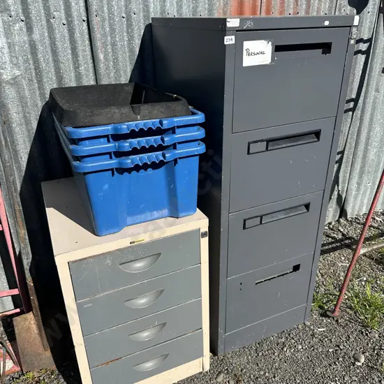 Filing cabinets and bins