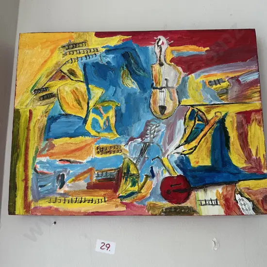 Oil painting 400 x 300 with some information on the back