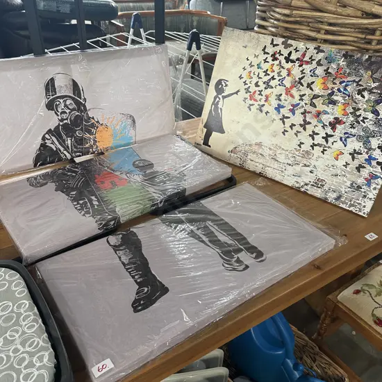 Banksy butterflies & triptych