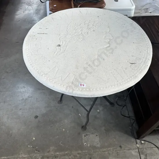 folding metal based courtyard table