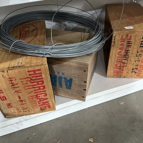 Nail boxes and fence wire
