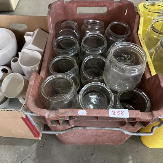 approx 36 small agee jars plus bin