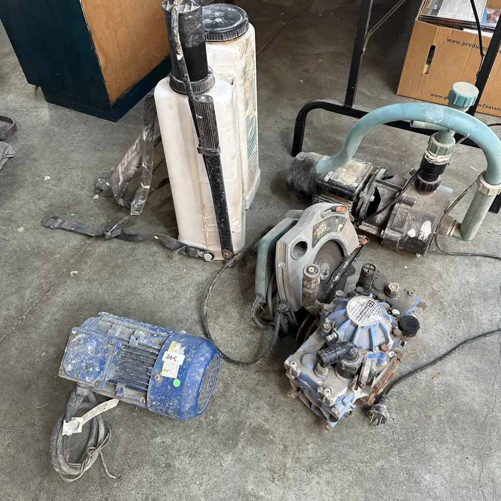 motors, pumps, saw, sprayer (unkown conditions) Image 1++