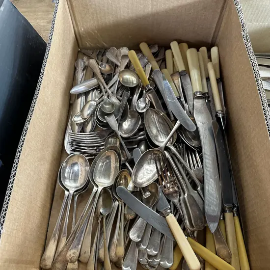 large lot vintage cuttlery (some sterling)