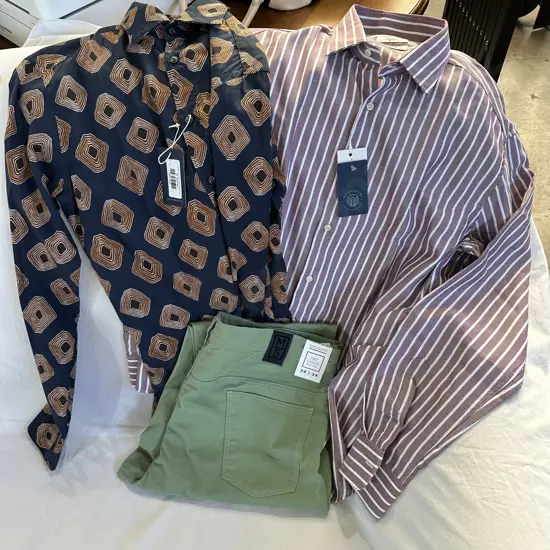 Shirt M/$349, Shirt 43/$399 M5 pant 38/$329