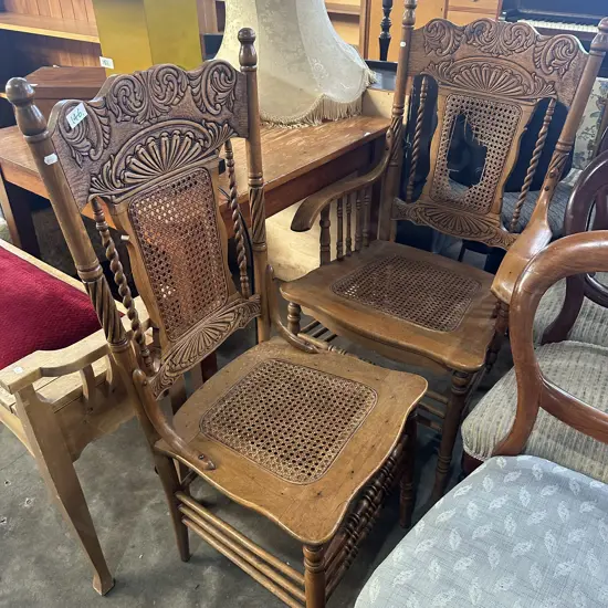Carved dining chairs, carver very average