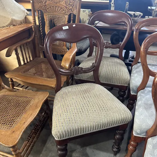 Pair balloon back chairs