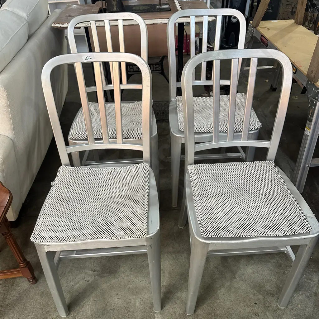 Set 4 US Navy style chairs Image 1++