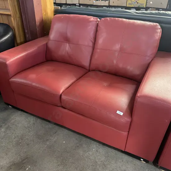 Pr Red Leather sofas
