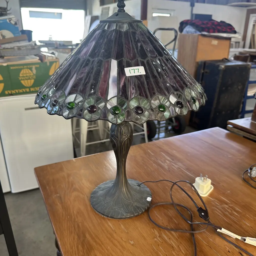 Art Nouveau style lead light lamp Image 1++