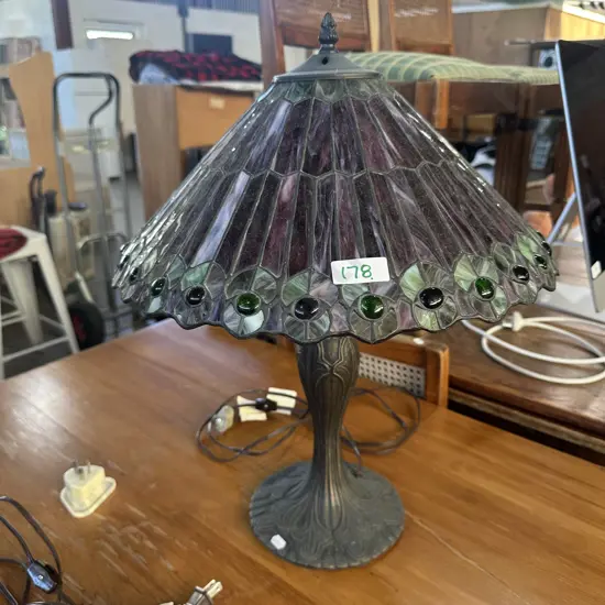 Art Nouveau style lead light lamp