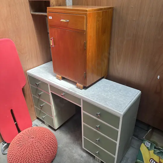 Desk and bedside cabinet