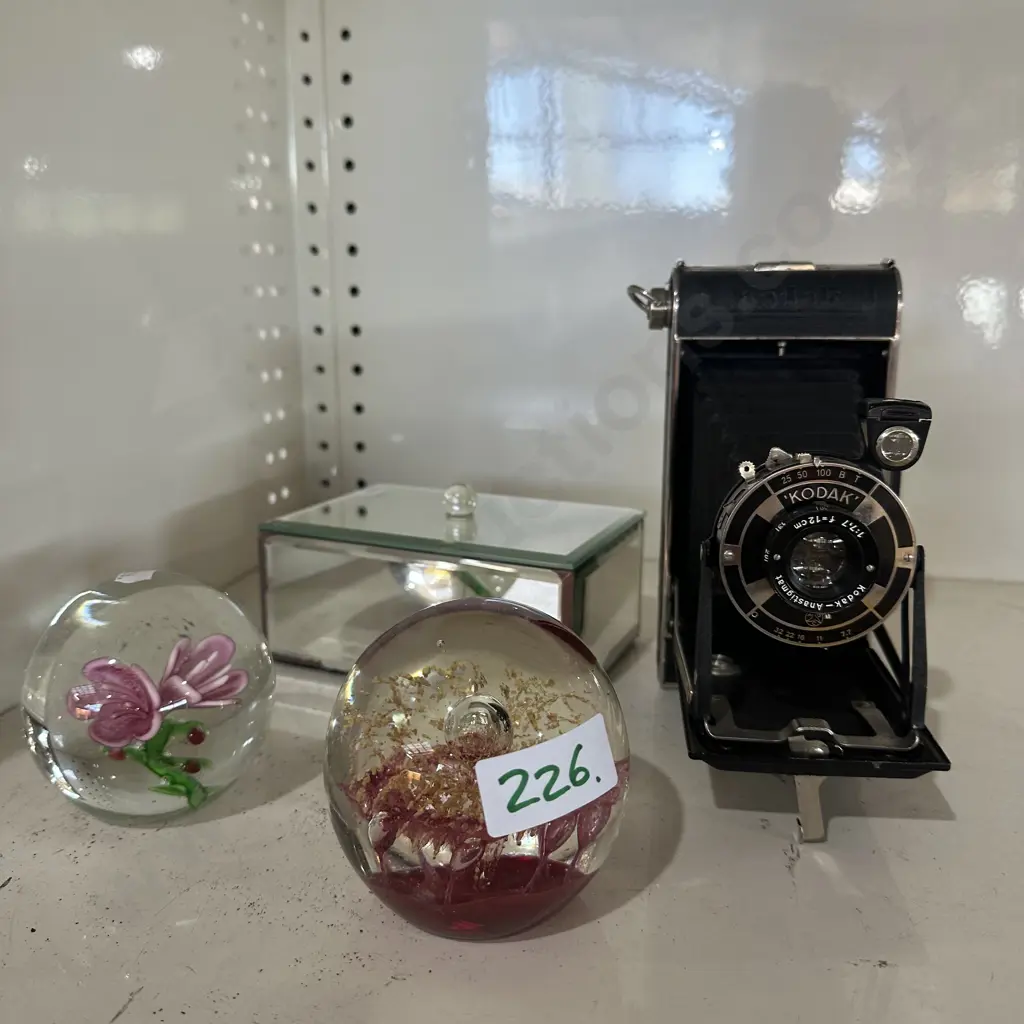 Jewellery box, camera and paper weights. Image 1++