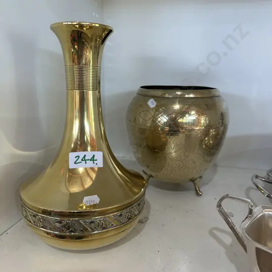 Two brass vases