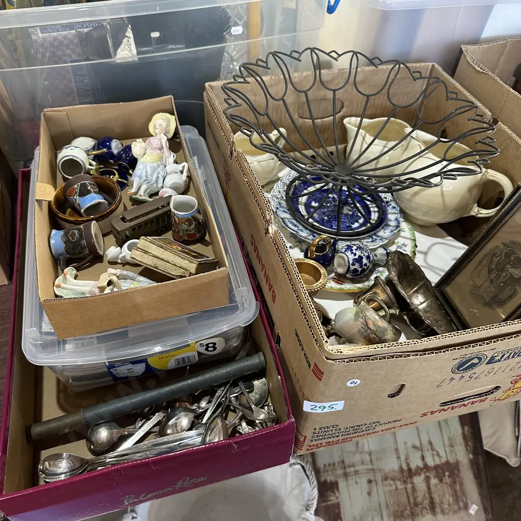 Two boxes cutlery and collectables Image 1++