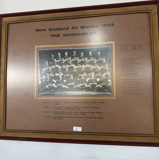 The Invincibles framed All Blacks photo