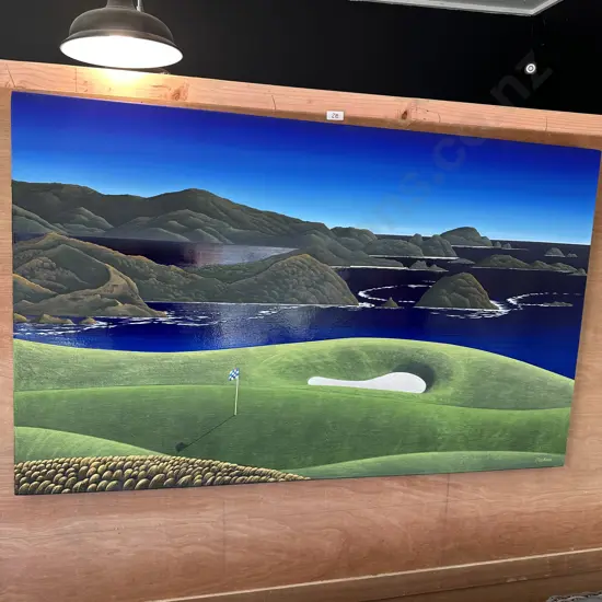 CAVALI 1380x840 is another good example from Jochens golf series of a hole at Kauri Cliffs with the Cavali islands