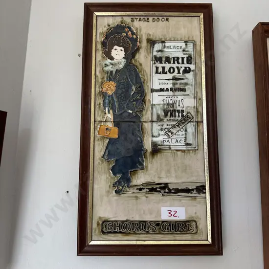 Framed Majolica art tiles