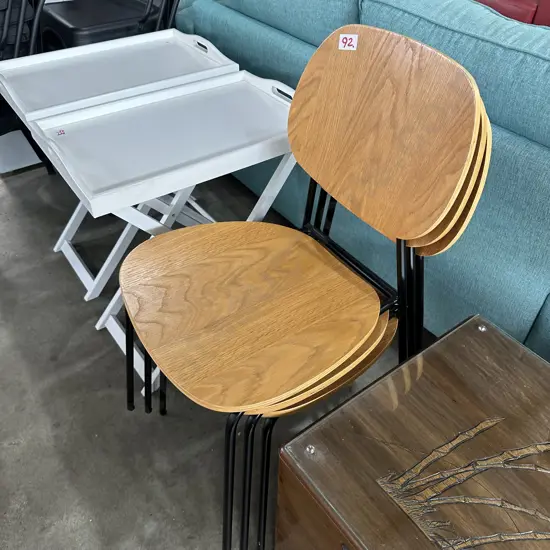 Set of three plywood chairs