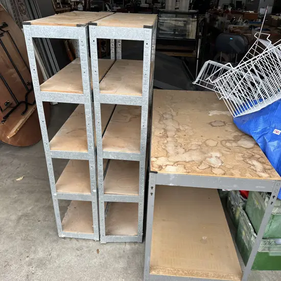 Three garage shelves