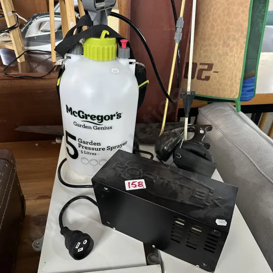 Sprayer, ear muffs, saw, bike reflector etc.