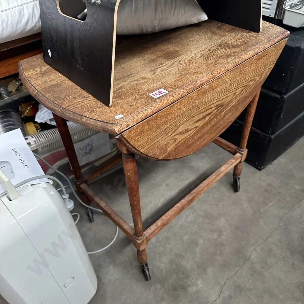 Drop leaf tea trolley - oak Image 1++