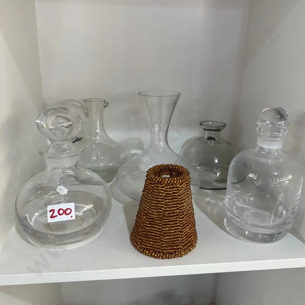decanters, stopped bottles, lamp shade Image 1++