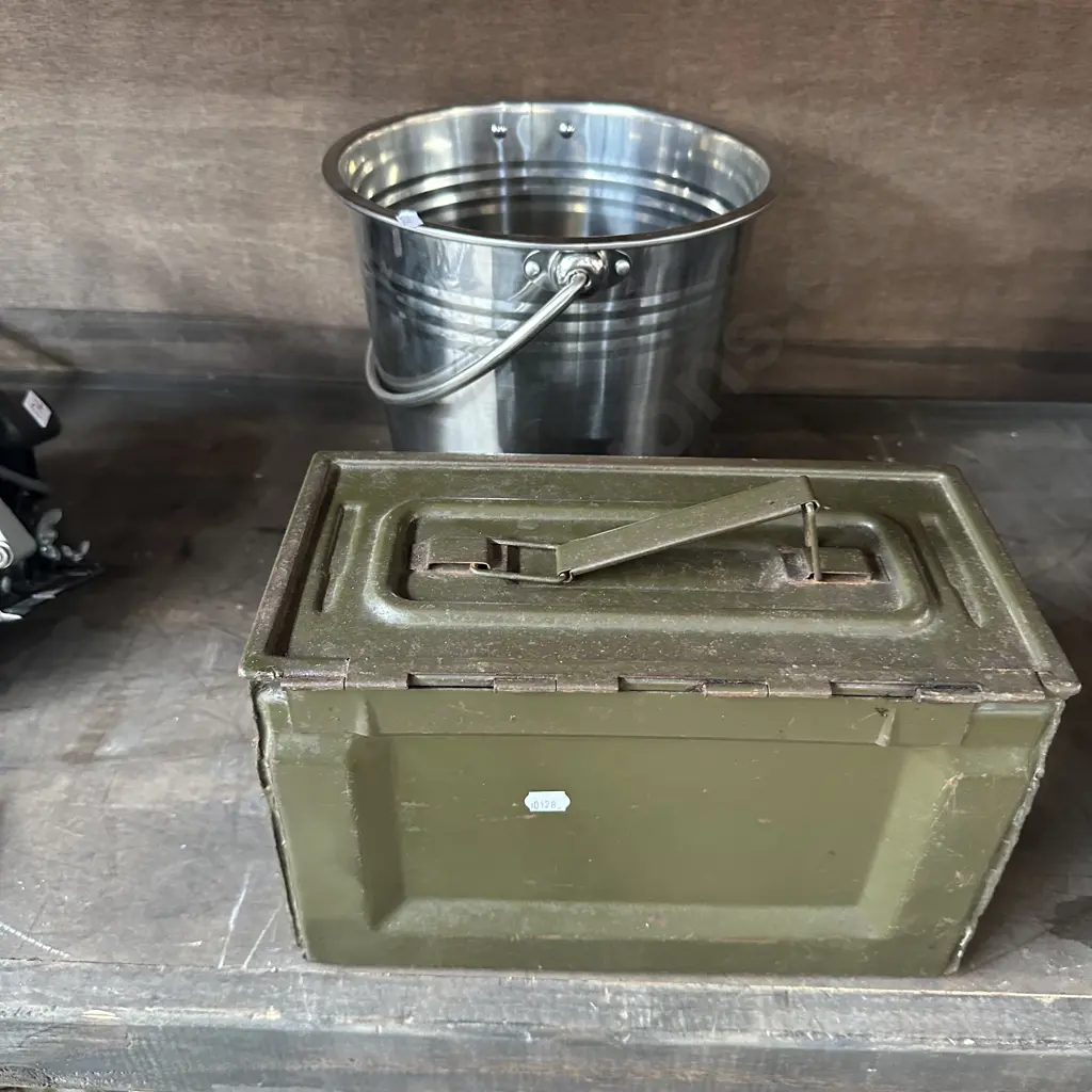 stailess bucket and ammo box Image 1++