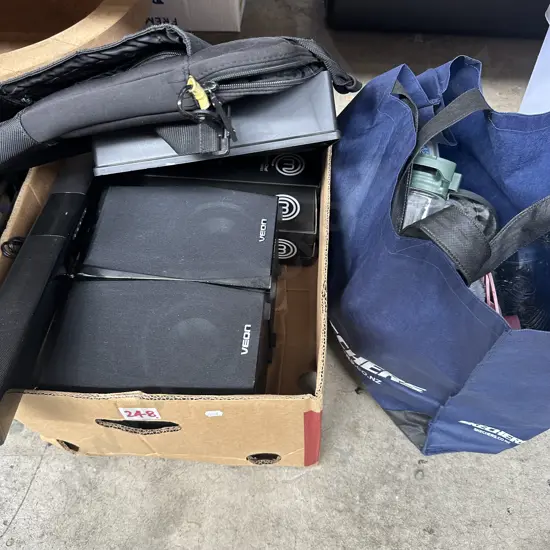 kitchen utensils, speakers etc