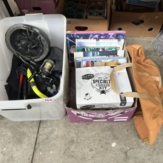 2 box large wetsuit, cheese kit etc
