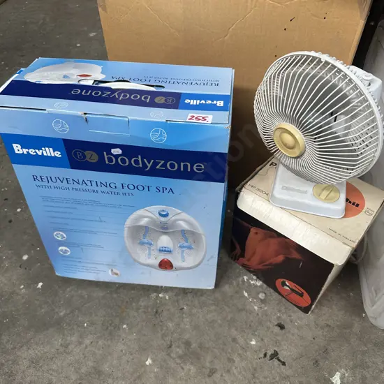 fan, heat lamp and foot massage